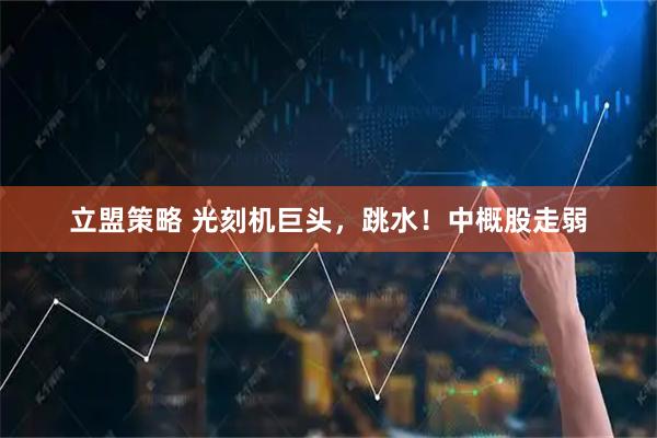 立盟策略 光刻机巨头，跳水！中概股走弱